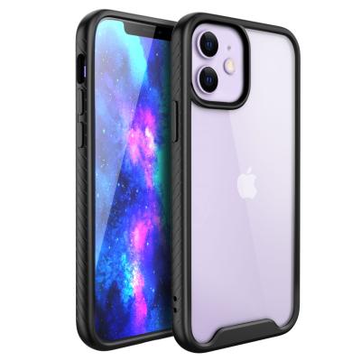 China Drop Resistance Premium Hybrid Protective Clear Case For iPhone 12, Shock-absorbing Dual Hard PC TPU Back Drop Bumper for sale