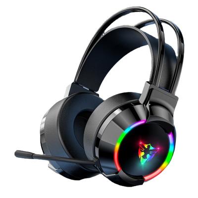 China Earphone RGB Lighting Left 3.5mm Usb PC Computer Wired Gaming Headset Earbuds Gamer With MIC For Game for sale