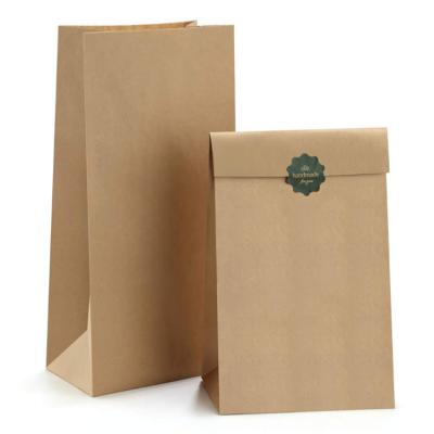 China 100% Recyclable Recycled Lunch Paper Sandwich Bags Brown Disposable Grocery Bread Snack Kraft Bags for sale