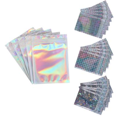 China Recyclable Biodegradable Holographic Foil Food Storage Makeup Cosmetic Pouch 4 x 6