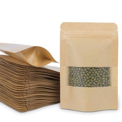 China Wholesale Hot Selling Recyclable Customized Food Grade Printed Packaging Cheap Craft Pouch Zipper Brown Bag for sale