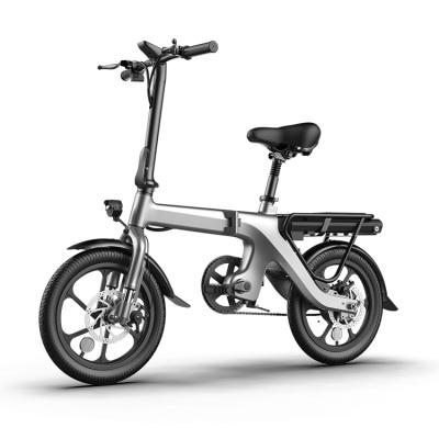 China High Speed ​​City Folding Ebike 2022 16 Inches Folding Electric Bike Adult Matte E Cycle Battery Gray Folding Electric Bike for sale