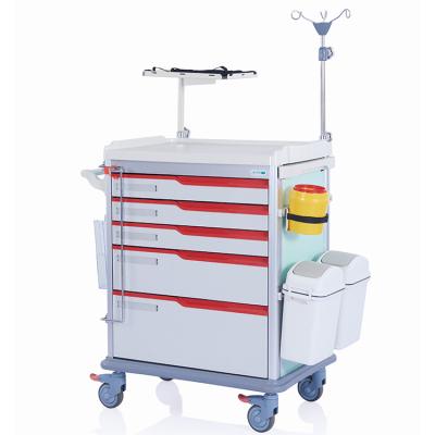 China W3711 Hospital ABS Plastic Emergency Trolley Crash Trolley for sale