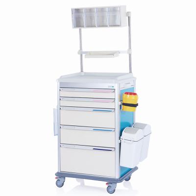 China High Quality ABS W3720 Modular Design Hospital Anesthesia Trolley for sale