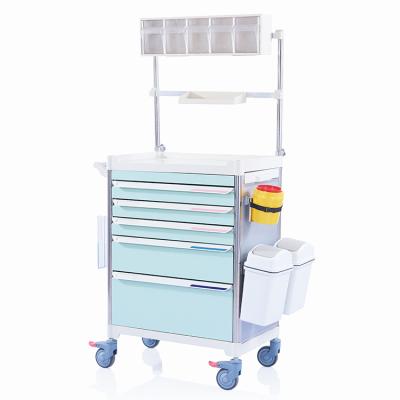 China High Quality ABS W3921 Modular Design Hospital Anesthesia Trolley for sale