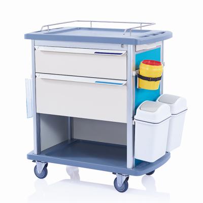 China W3953 Modular Design High Quality Plastic Hospital Treatment Trolley for sale