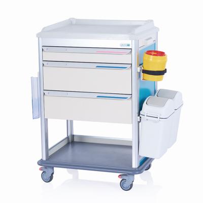 China High Quality ABS W3743 Modular Design Hospital Medical Treatment Trolley for sale