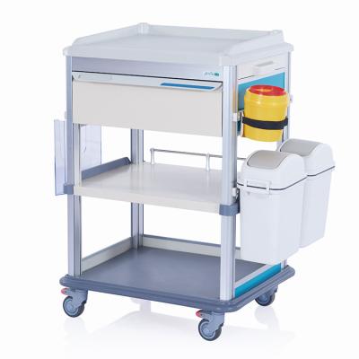 China ABS W3723 Hospital ABS Anesthesia Plastic Medicine Cart Emergency Treatment Medical Trolley for sale