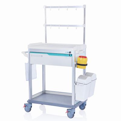 China W3712 ABS Multifunction Plastic Hospital Trolley Medical ABS Medicine Trolley for sale