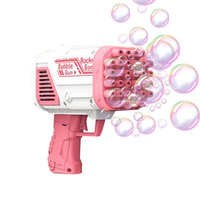 China Automatic Blowing Bubble Most Popular Kids Pink Toys Machine Big Bazooka Toy Bubble Gun For Girls for sale