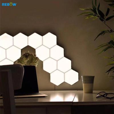 China Modern Drop Shipping Touch Responsive Kids Geometry Modular Wall Lamp RGB Led Hexagon Panels 3d Nightclub Light for sale