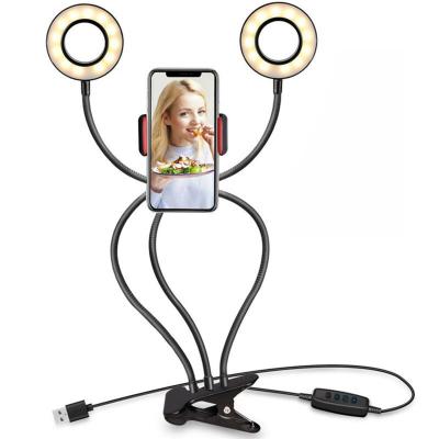 China Adjustable Brightness Other Camera Accessories Led Phone Ring Light RGB Led Ring Light Photography With Flexible Arms for sale