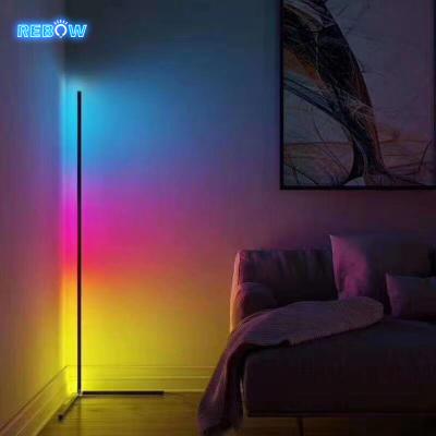 China Modern Drop Shipping Nordic Decorative Tripod Rgb Remote Control Standing Modern Corner Led Floor Lamp for sale