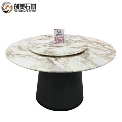 China modern design natural chinese calacatta gold marble stone for round dining table for sale