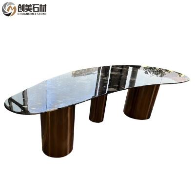 China Easy Assemble High Quantity Marble Granite Modern Luxury Marble Dining Table Furniture for sale