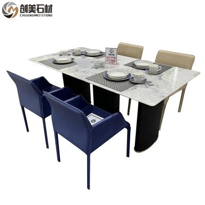 China Luxury Modern Quartz Marble Dining Table Slab Natural Marble Dining Table Marble Table For Home Dining Room for sale