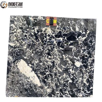 China Modern Unique China Napoleon Black Marble Slabs With White Veins Customize For Walls for sale