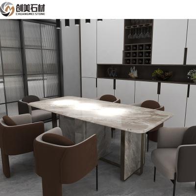 China Modern Factory Direct Vein Stone Palissandro Marble Wood Slab For Dinner Table Top for sale