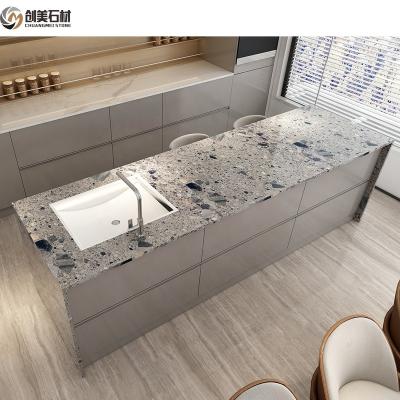 China Nature Modern Terrazzo With Granite Stone Glass Slab For Countertop for sale