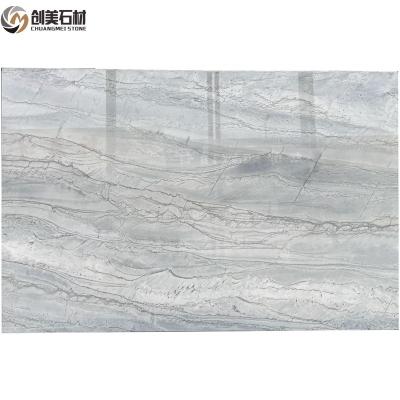 China Modern high quality luxury white Calacatta quartz slab stone for interior decoration for sale