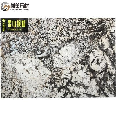 China Modern Polished In Stock Snow Mountain Silver Fox Stone Branco Granite For Apartment for sale