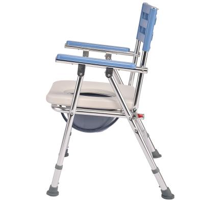 China Rehabilitation Center Aluminum Alloy Household Folding Toilet Mobile Toilet Bath Chair Elderly Disabled Elderly Patient Chair for sale