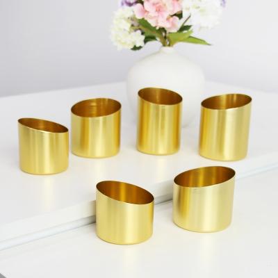 China Metal Candle Container Jar Home/Holiday Jars New Metal Bulk Decoration The Candle Jar With Gold for sale