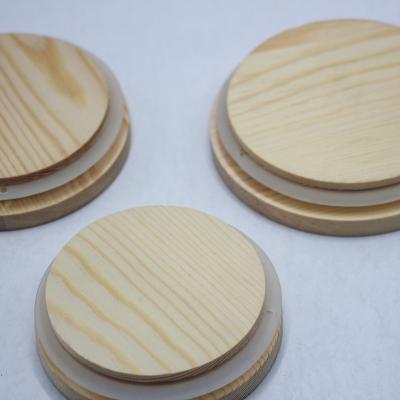 China 8oz 10oz Wooden Lid Candle Lid Log Glass Non-Refillable Storage Jar Wooden Lid for sale