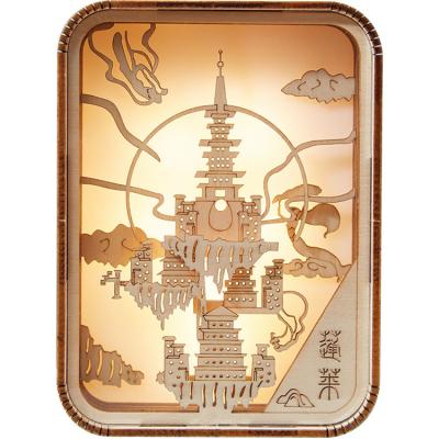 China DIY TOY China Supplier Home Wood Night Fairy Light Decorations Penglai Island Wooden 3D Puzzle For Adults for sale