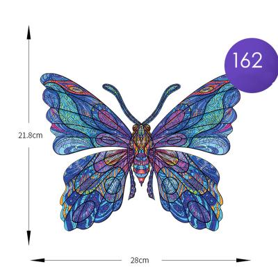 China DIY TOY Discount Price Special-Shaped Butterfly 3D Wooden Puzzle Jigsaw Craft With Box Packing for sale