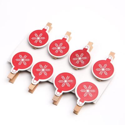 China China Bulk Price Creative Wooden Christmas Tree Ornament Clip Photo Clip for sale