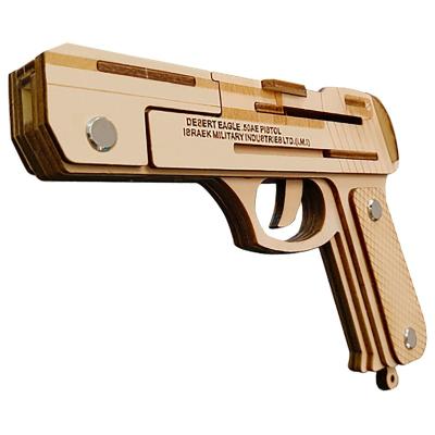 China DIY TOY Hot Selling Laser Processing Diy Desert Eagle Rubber Band Gun 3D Puzzle Model for sale