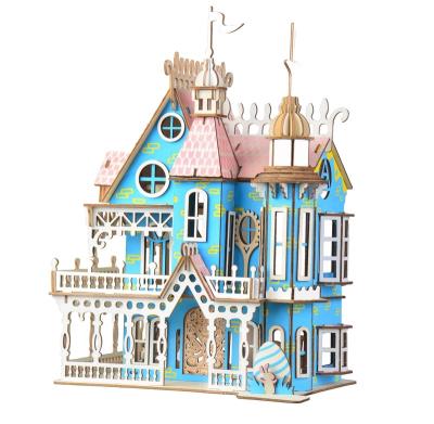 China DIY TOY China Supplier Dream Villa 3D Building Jigsaw Wooden Puzzle for sale