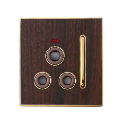 China 2018 New Products High Quality Brown Wood Grain 15A Wall Switch With Light ZJ-002 for sale