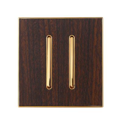 China Wholesale Brown Wood Grain Two Open Wall Switch ZJ-008 for sale