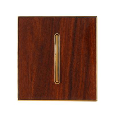 China High Quality Household One Brown Wood Grain Open Wall Switch Wood Grain Switch Restoring Ancient Ways ZJ-012 for sale