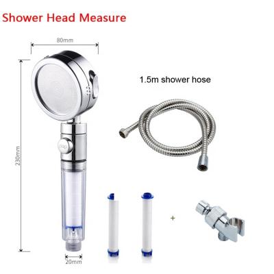 China Rainfall Shower Heads 3 Function Water Saving Shower Head Set With 1.5M Stainless Steel Shower Hose And Bracket And Two Cotton Filter for sale