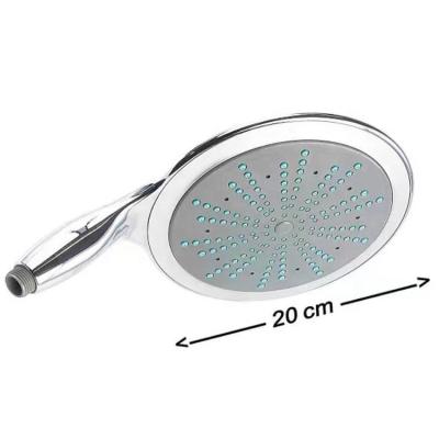 China With ABS Area 8 Inch 200mm Large Slide Bar Bathroom Shower Round Shower Sprayer Chrome Blue Plastic Hand Held Shower Head for sale