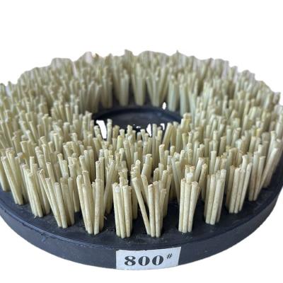 China Surface 8inch Diamond Stone Round Brush Granite Marble Leather Abrasive Brush Leather Grinding Brush for sale