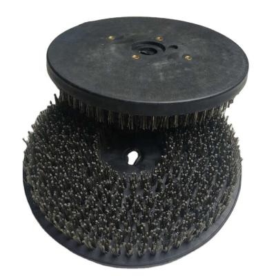 China 12 Inch Compound Antique Cleaning Leather/Steel Wire Surface Sweep Stone Abrasive Brush Floor Polishing Brush for sale