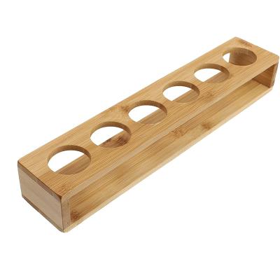 China Sustainable Handmade Bamboo Glass Rack Craft Beer Flight Tasting Shot Glass Serving Bamboo Tray for sale