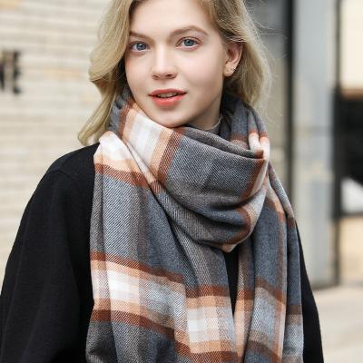 China Soft Smooth Feeling GRES Handmade Pashmina Wool Cashmere Shawl Plaid Scarf for sale