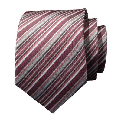 China Fashion Casual Formal GRES Stripe Burgundy Natural Modern Italian Pure Silk Ties for sale