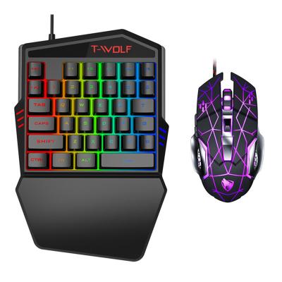 China Keypad 35 One Key Colorful Backlight RGB Backlight RGB Hand Gaming Keyboard Gamer Customizable Ergonomic Mechanical Cable Set for sale