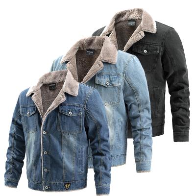 China Waterproof 2021 winter men padded denim mens clothing with outer fur fleece jackets plus size mens jackets for sale