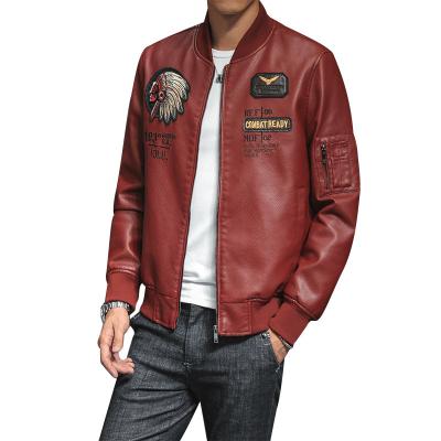 China Custom winter logo embroidery boy leather coat waterproof plus size varsity jacket lettermans leather jacket for sale