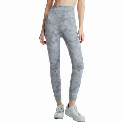 China 2021 Ladies Fitness Breathable Popular Comfortable Tie Dye High Waisted Yoga Leggings for sale