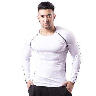 China Breathable Good Quality Quick Dry Outdoor Sweat Fitness Shirt Men's Long Sleeve Round Neck T Shirt Men for sale