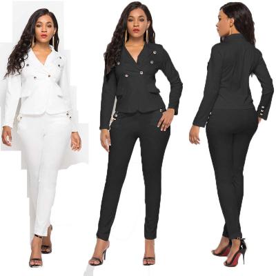 China Wholesale Career Women Fashion Office Ladies Raincoats Suits Women's Formal Wear Two Piece Suit For Women for sale