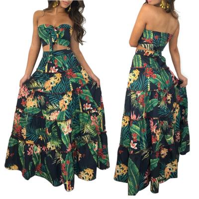 China Anti Static All Over Flower Print Retro Sleeveless Swing Skirt Yellow Vintage Dress for sale